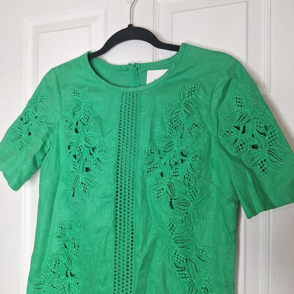 LK Bennett | Danika Lace Linen Dress Size 4 - Picture 3 of 7